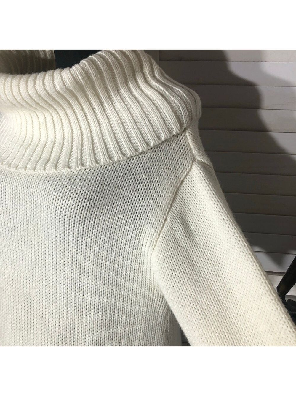 Poof! Cream Cowl Neck Open Back Bow Sweater Dress Size S - Picture 6 of 14